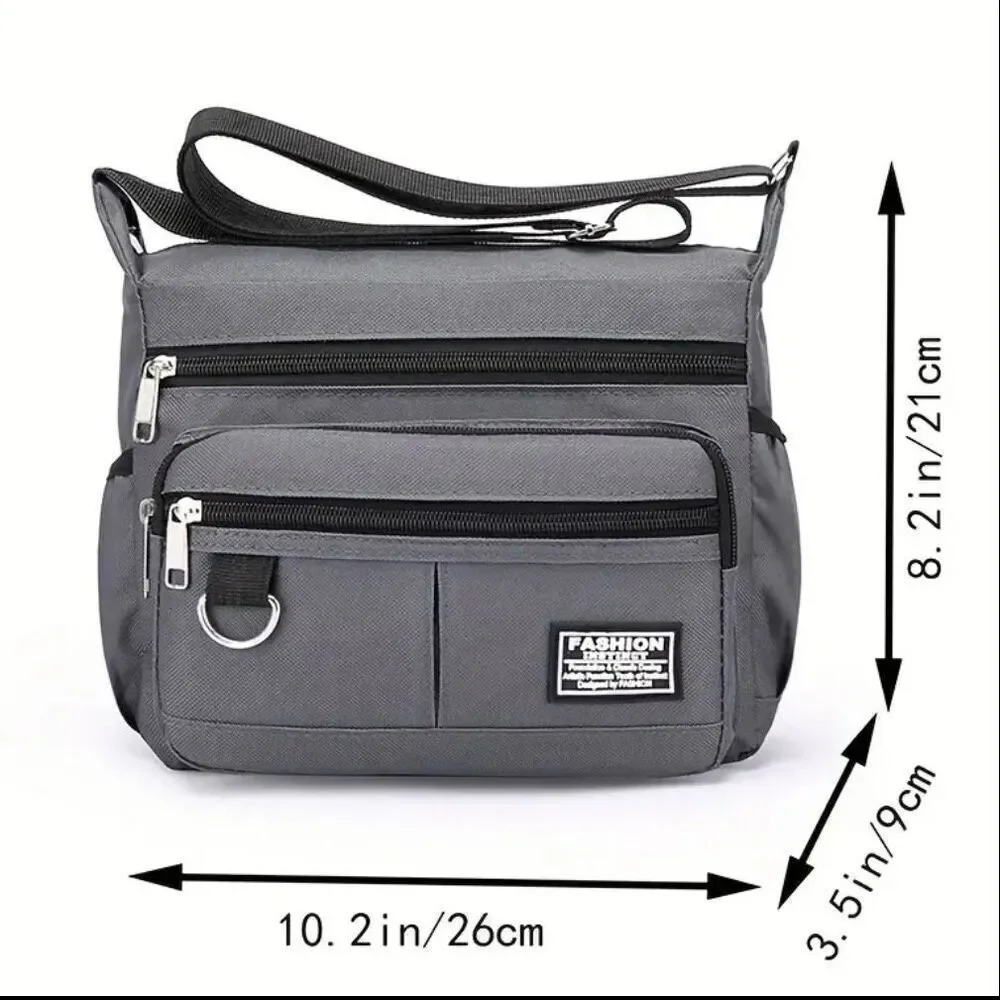NWT Large Capacity Spacious Multi-Layer shoulder sling Nylon Bag with Zipper Bag